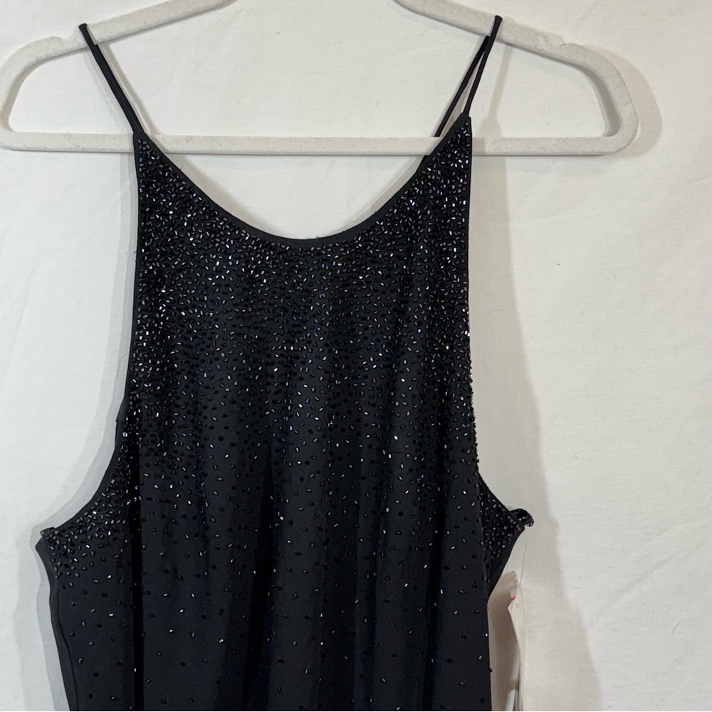 Cachet Black Beaded Evening Dress, NWT, Elegant gown, Sz 20, spaghetti strap - Picture 14 of 17
